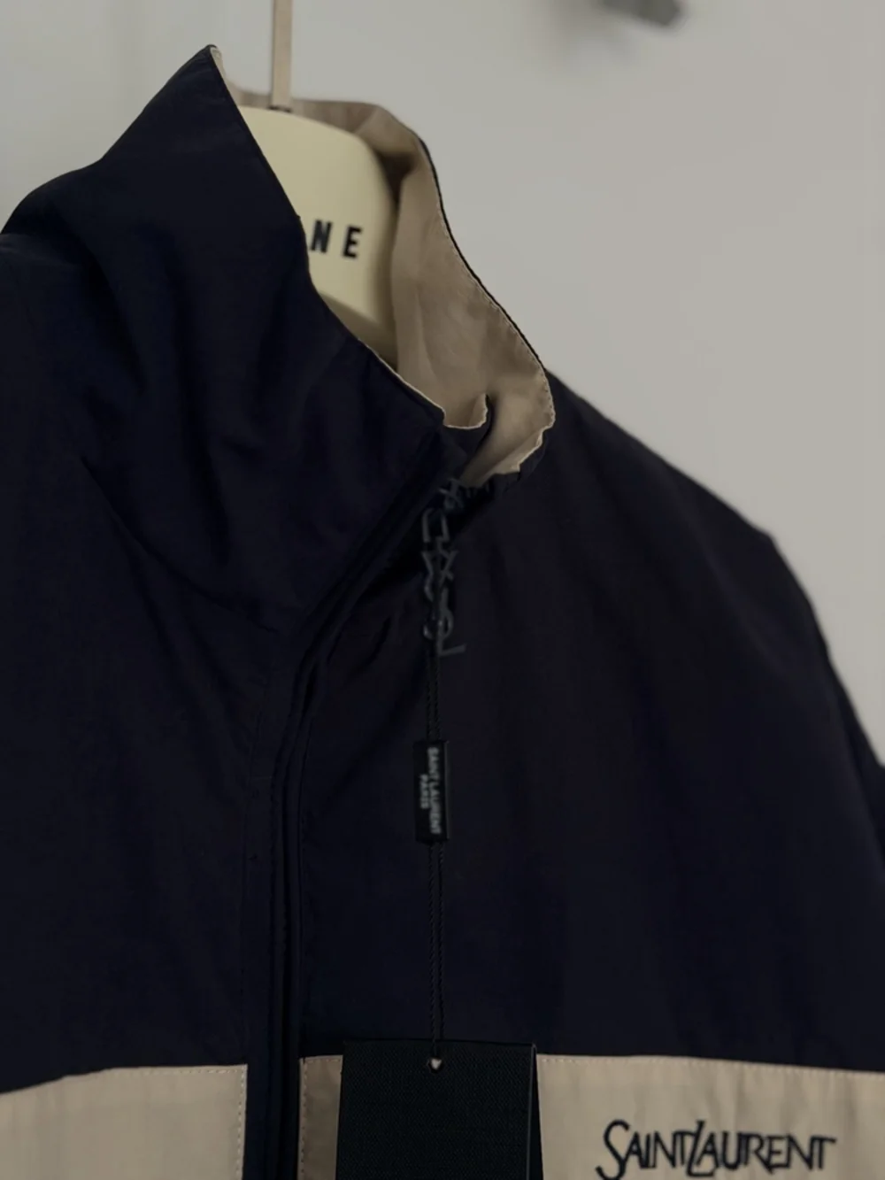 ✨Yves Saint Laurent Navy Color Block Zip Up Track Jacket